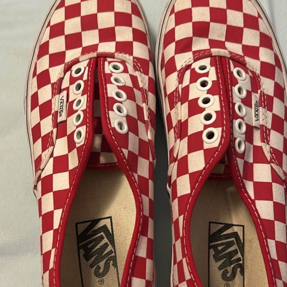 Vans Red and White Checkered Shoes